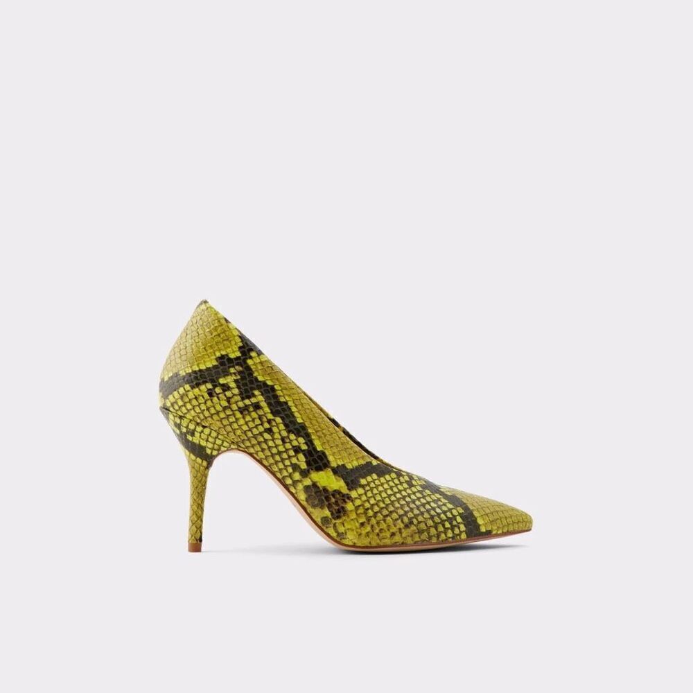 Schutz Caiolea Snakeskin Embossed Heels